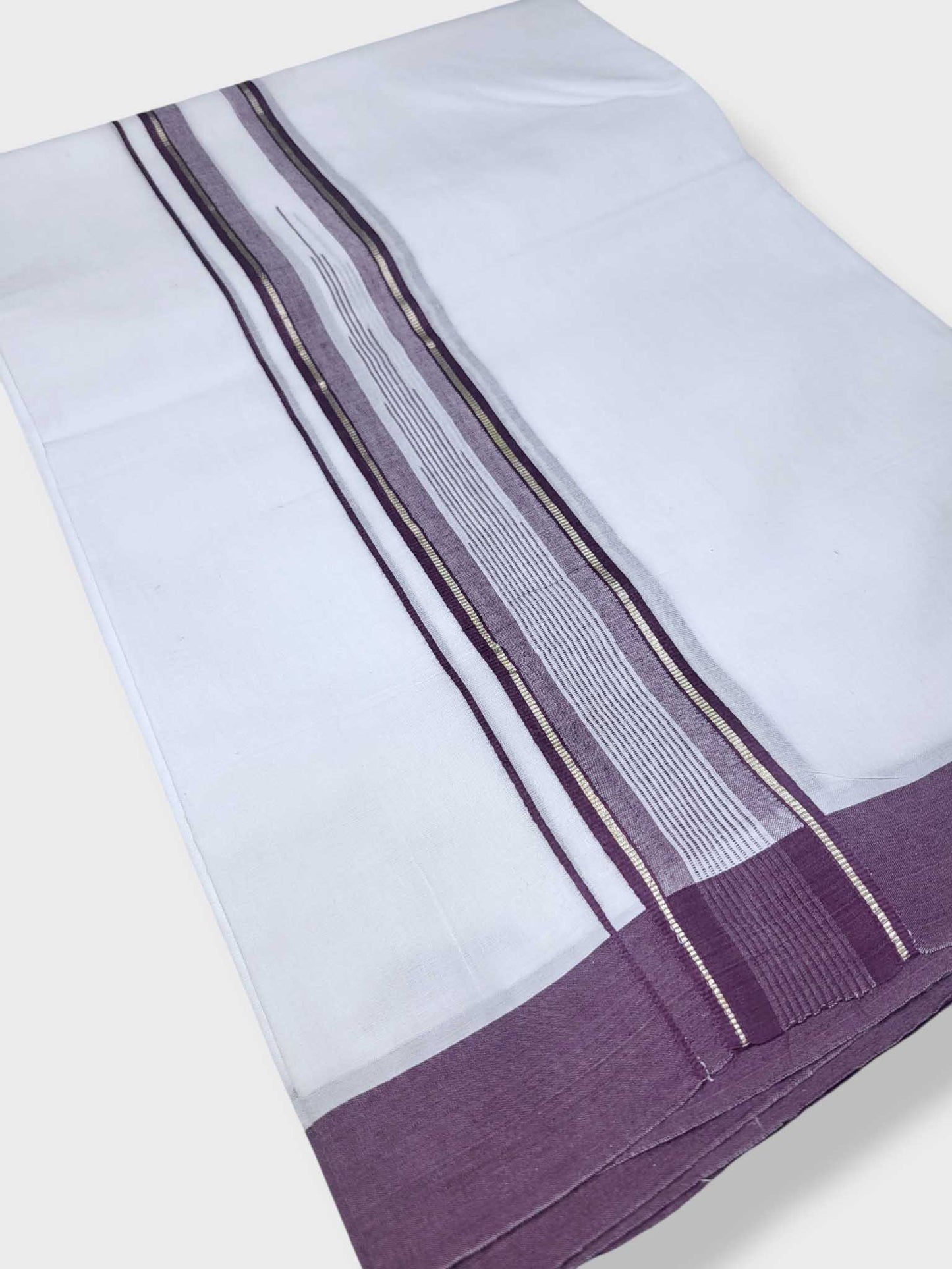 Pure White Cotton Men's Double Dhoti
