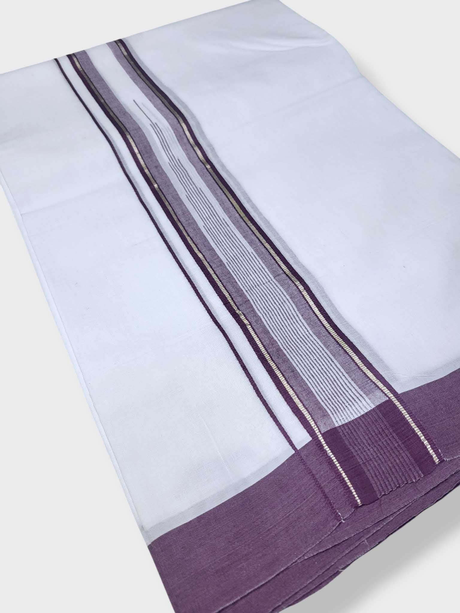 Pure White Cotton Men's Double Dhoti