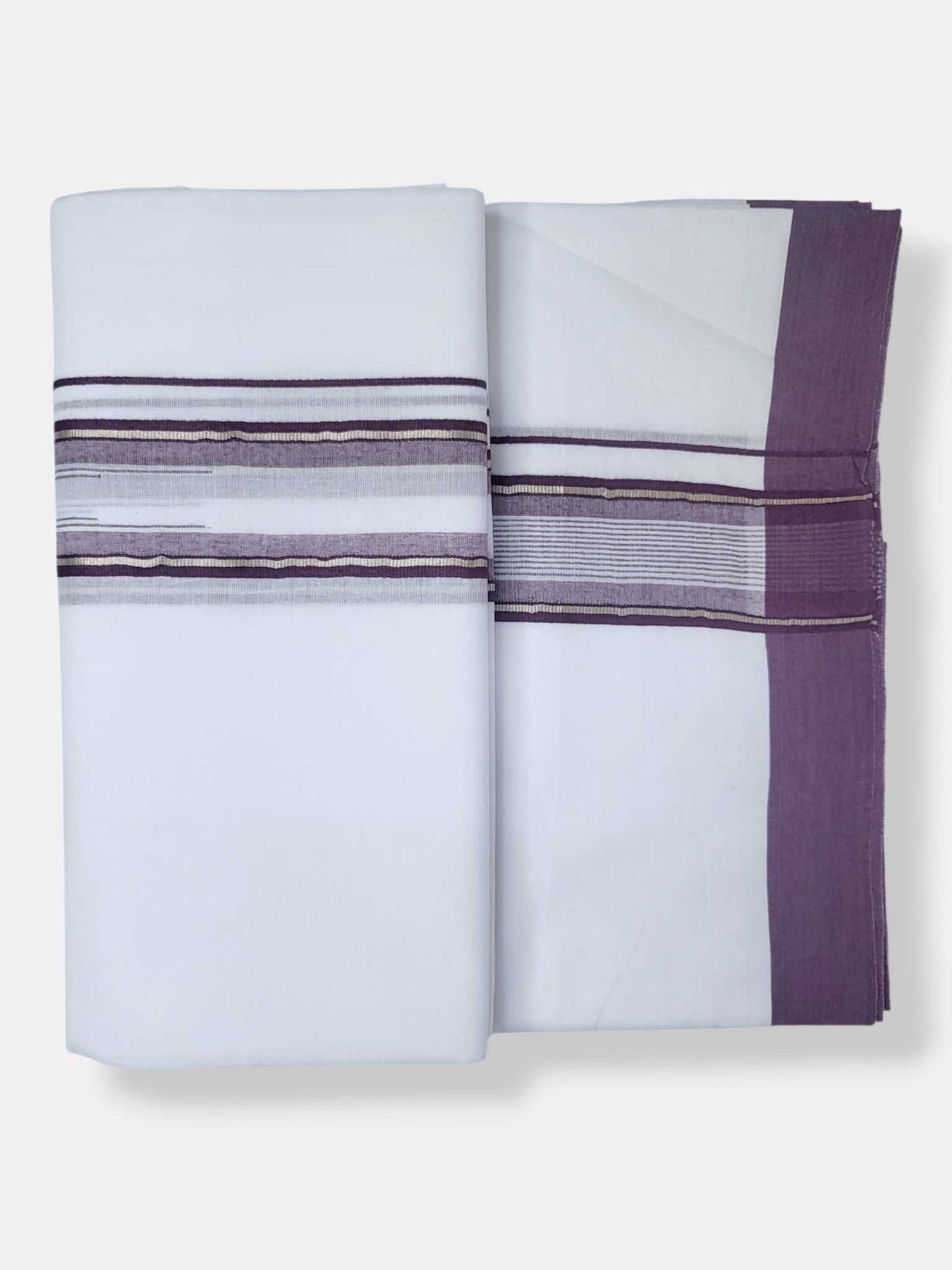 Pure White Cotton Men's Double Dhoti