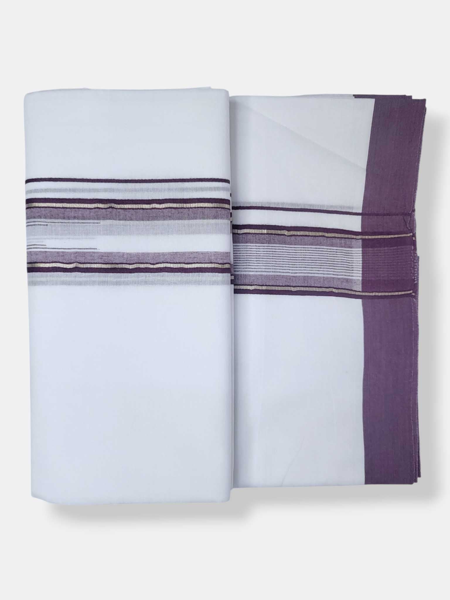 Pure White Cotton Men's Double Dhoti