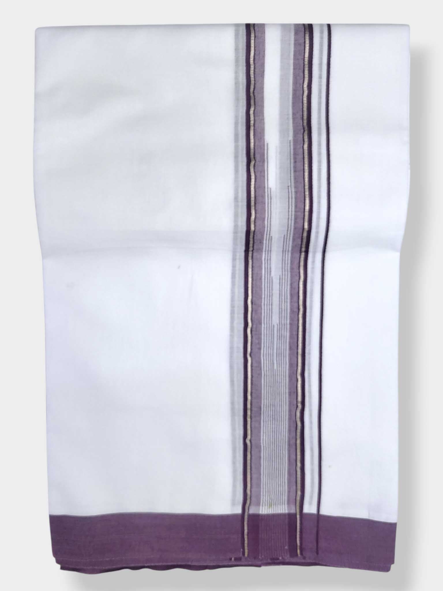 Pure White Cotton Men's Double Dhoti