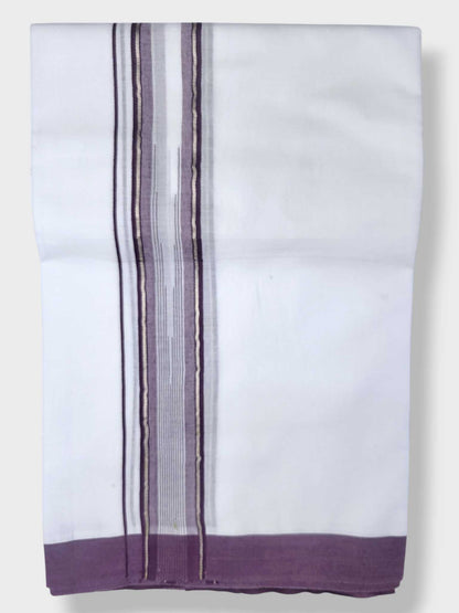 Pure White Cotton Men's Double Dhoti
