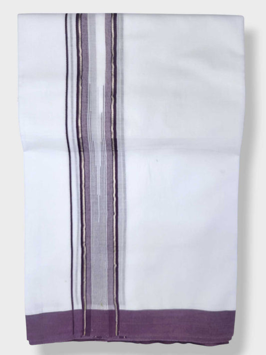 Pure White Cotton Men's Double Dhoti