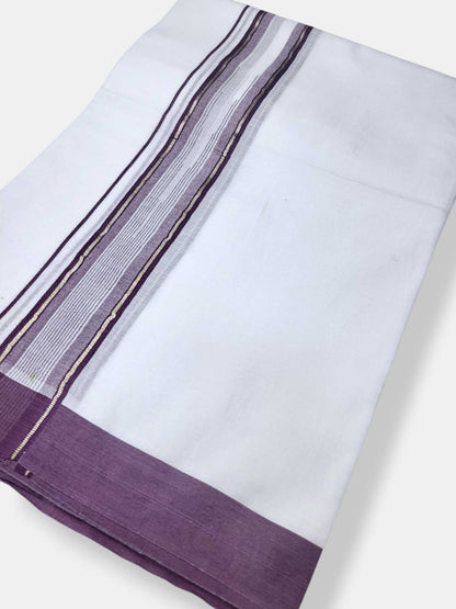 Pure White Cotton Men's Double Dhoti