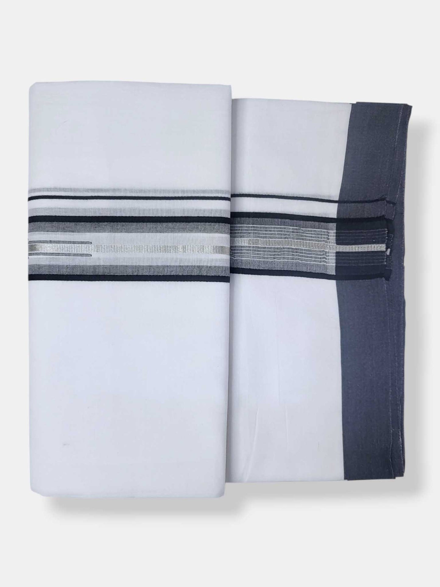 Pure White Cotton Men's Double Dhoti