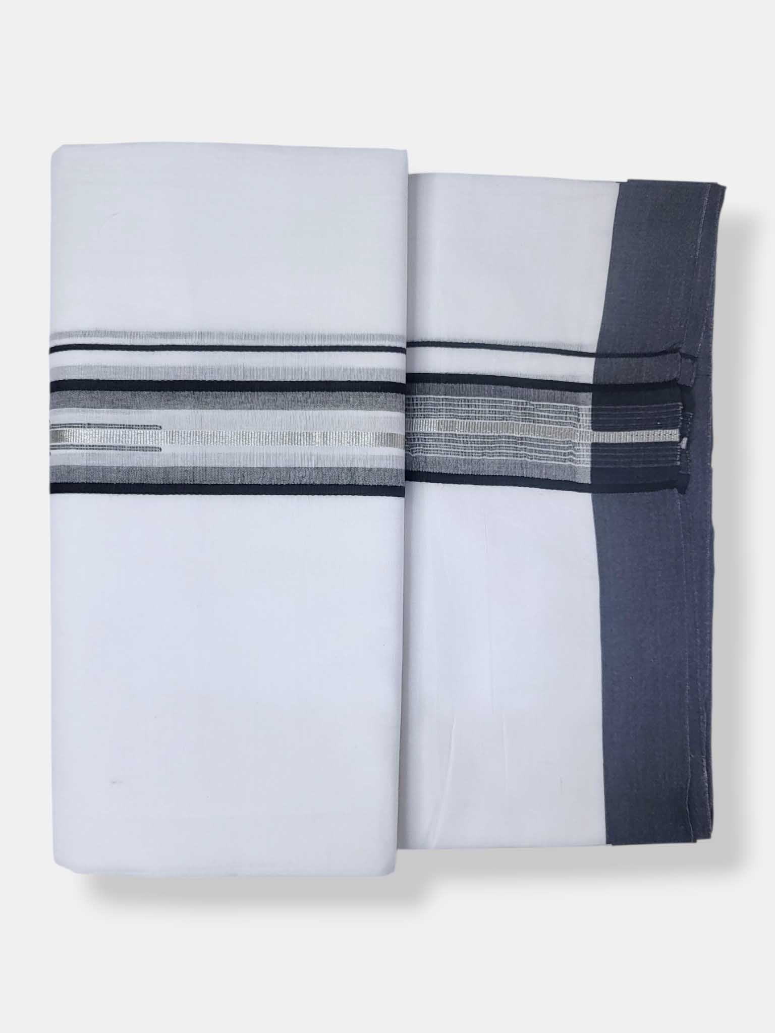 Pure White Cotton Men's Double Dhoti