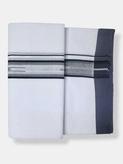 Pure White Cotton Men's Double Dhoti