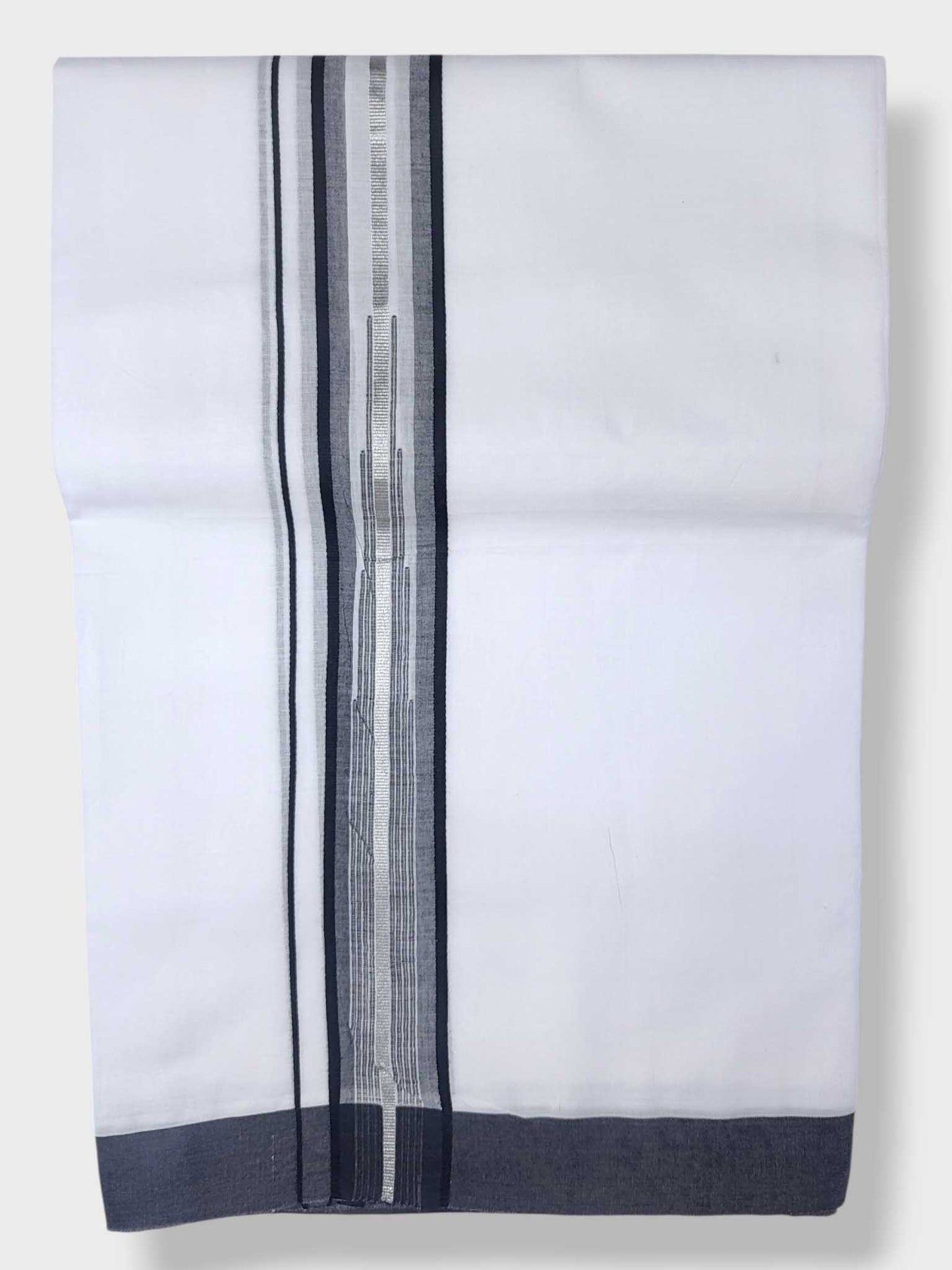 Pure White Cotton Men's Double Dhoti