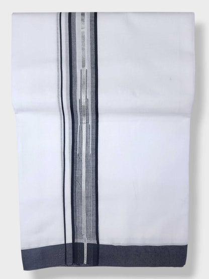 Pure White Cotton Men's Double Dhoti