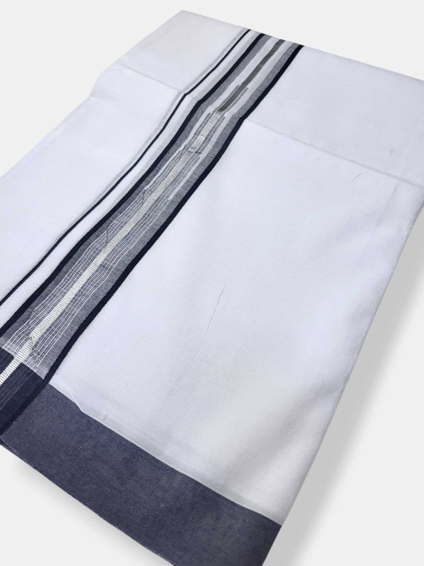 Pure White Cotton Men's Double Dhoti