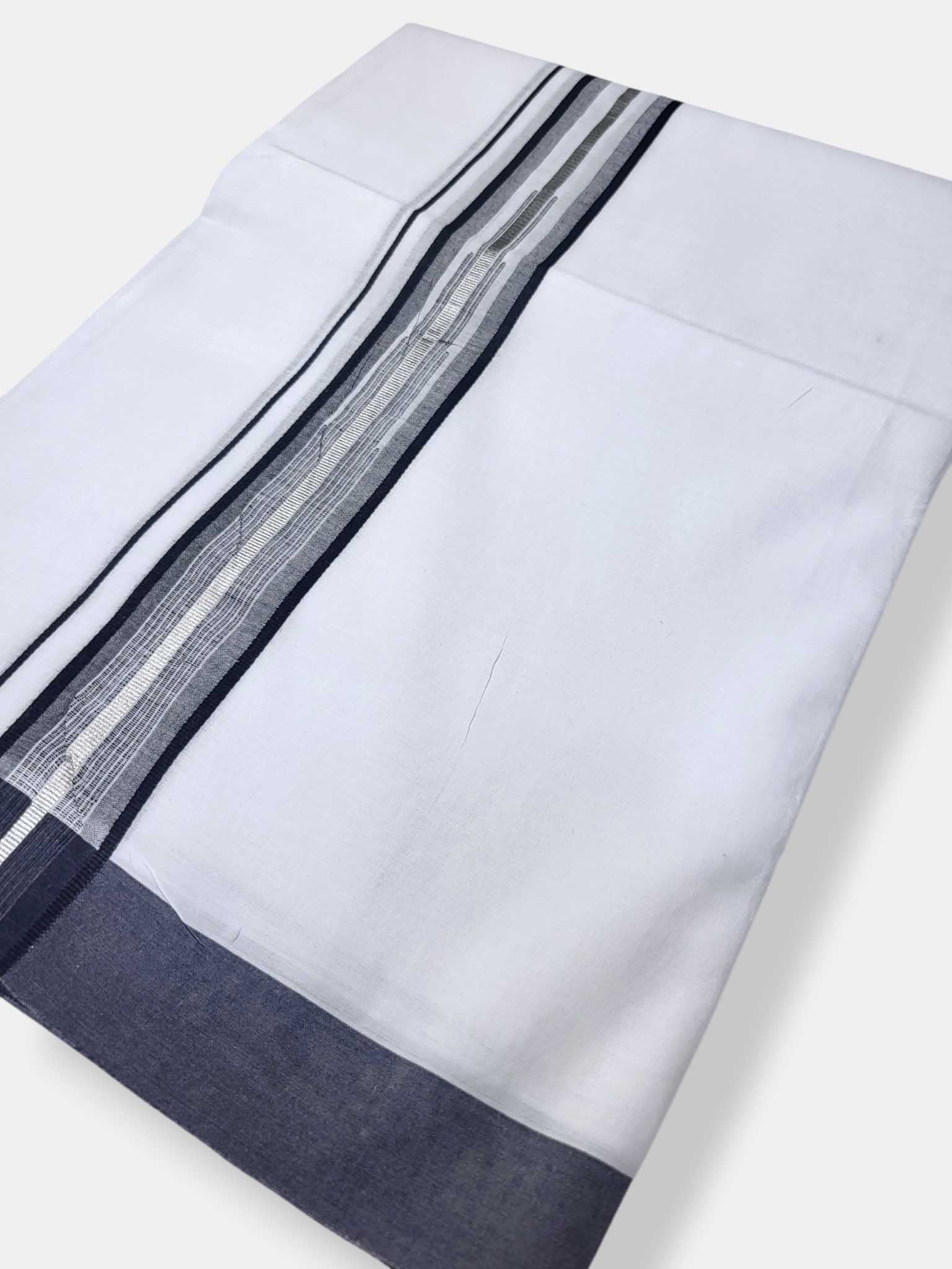 Pure White Cotton Men's Double Dhoti
