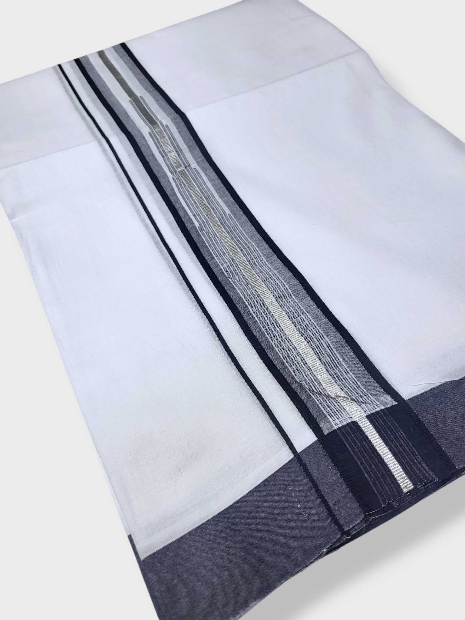 Pure White Cotton Men's Double Dhoti