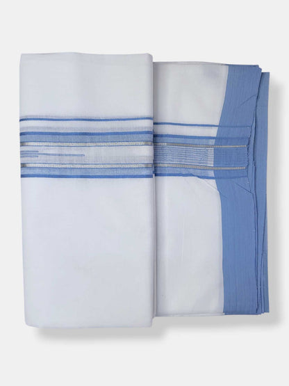 Pure White Cotton Men's Double Dhoti