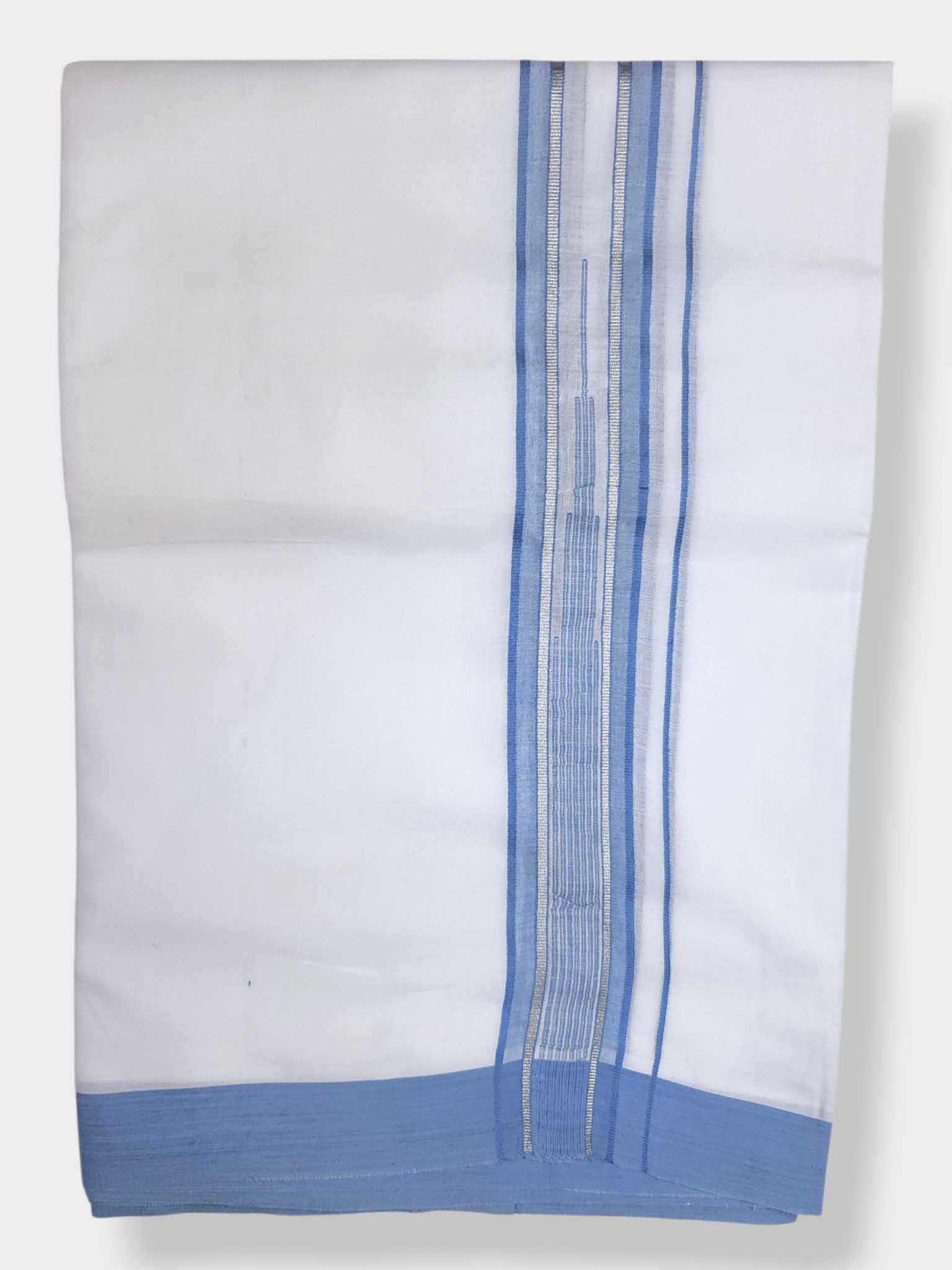 Pure White Cotton Men's Double Dhoti