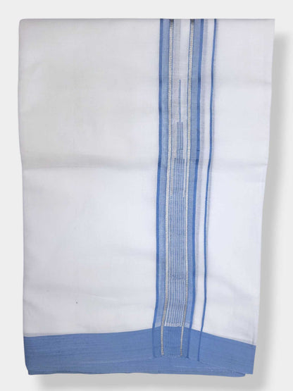 Pure White Cotton Men's Double Dhoti
