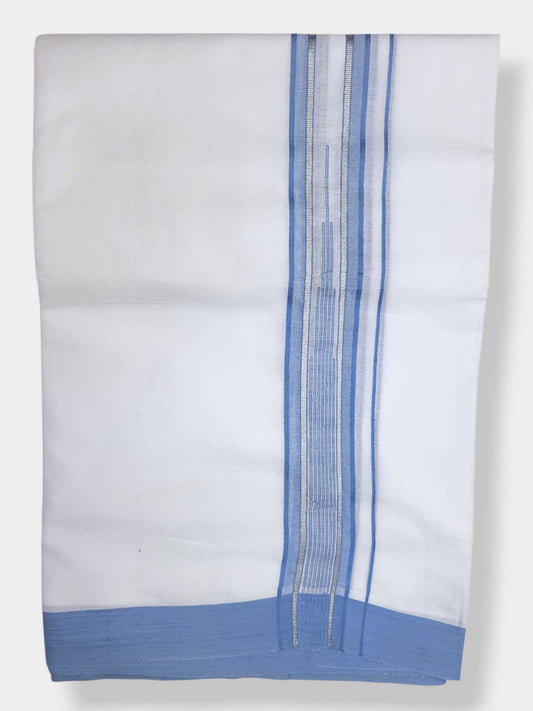 Pure White Cotton Men's Double Dhoti
