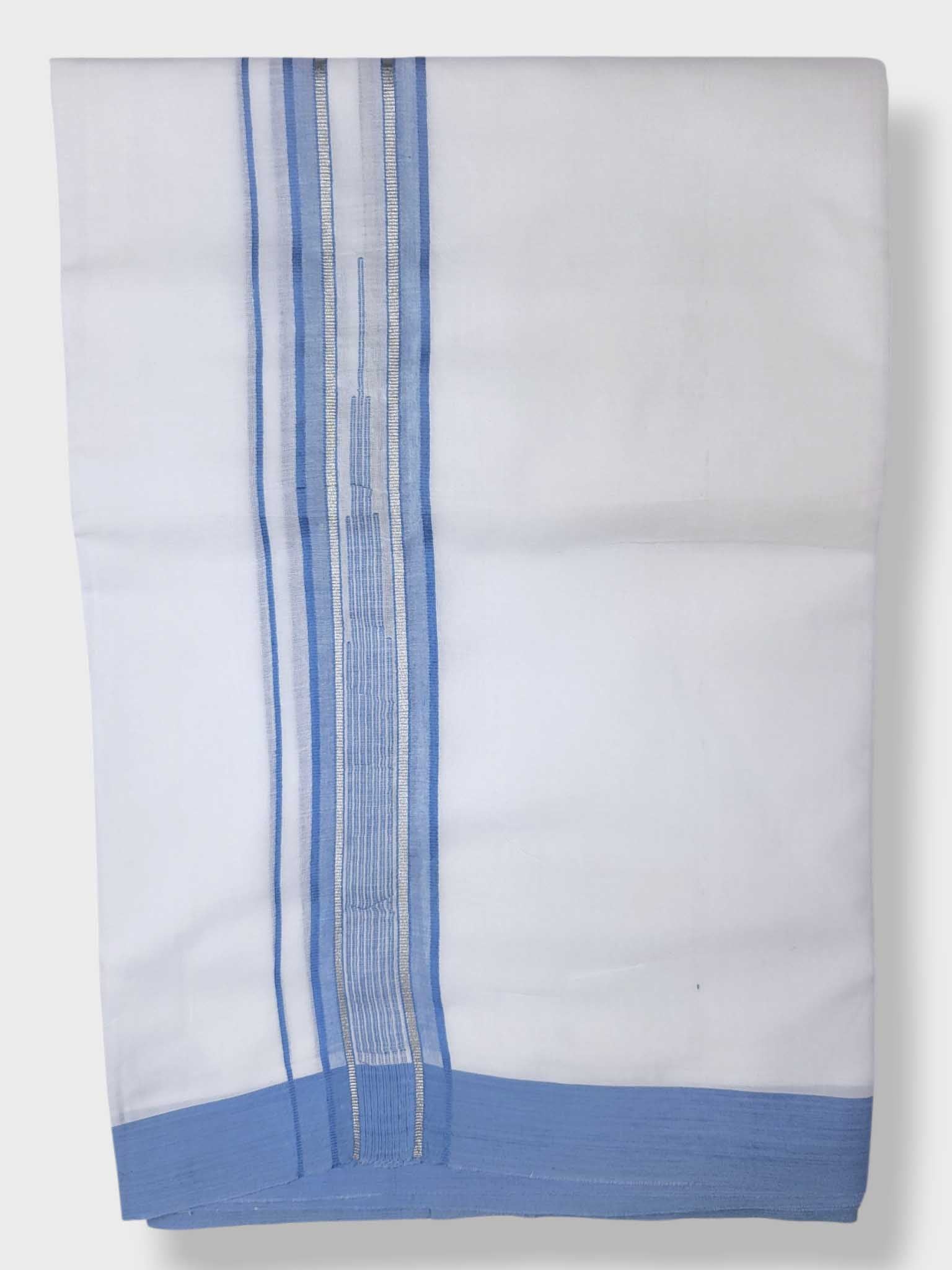 Pure White Cotton Men's Double Dhoti