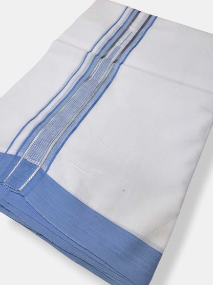 Pure White Cotton Men's Double Dhoti