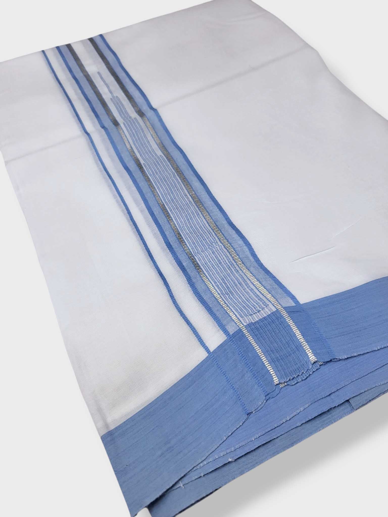Pure White Cotton Men's Double Dhoti