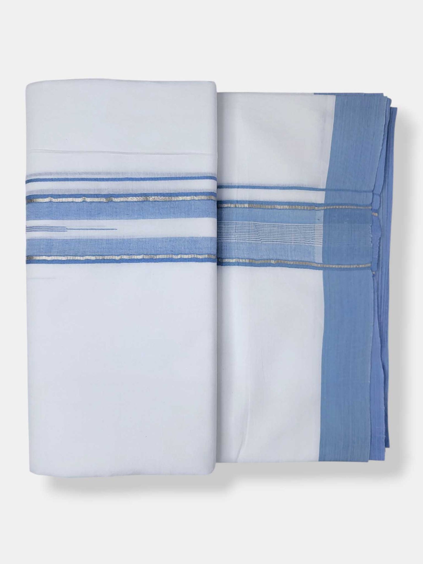 Pure White Cotton Men's Double Dhoti