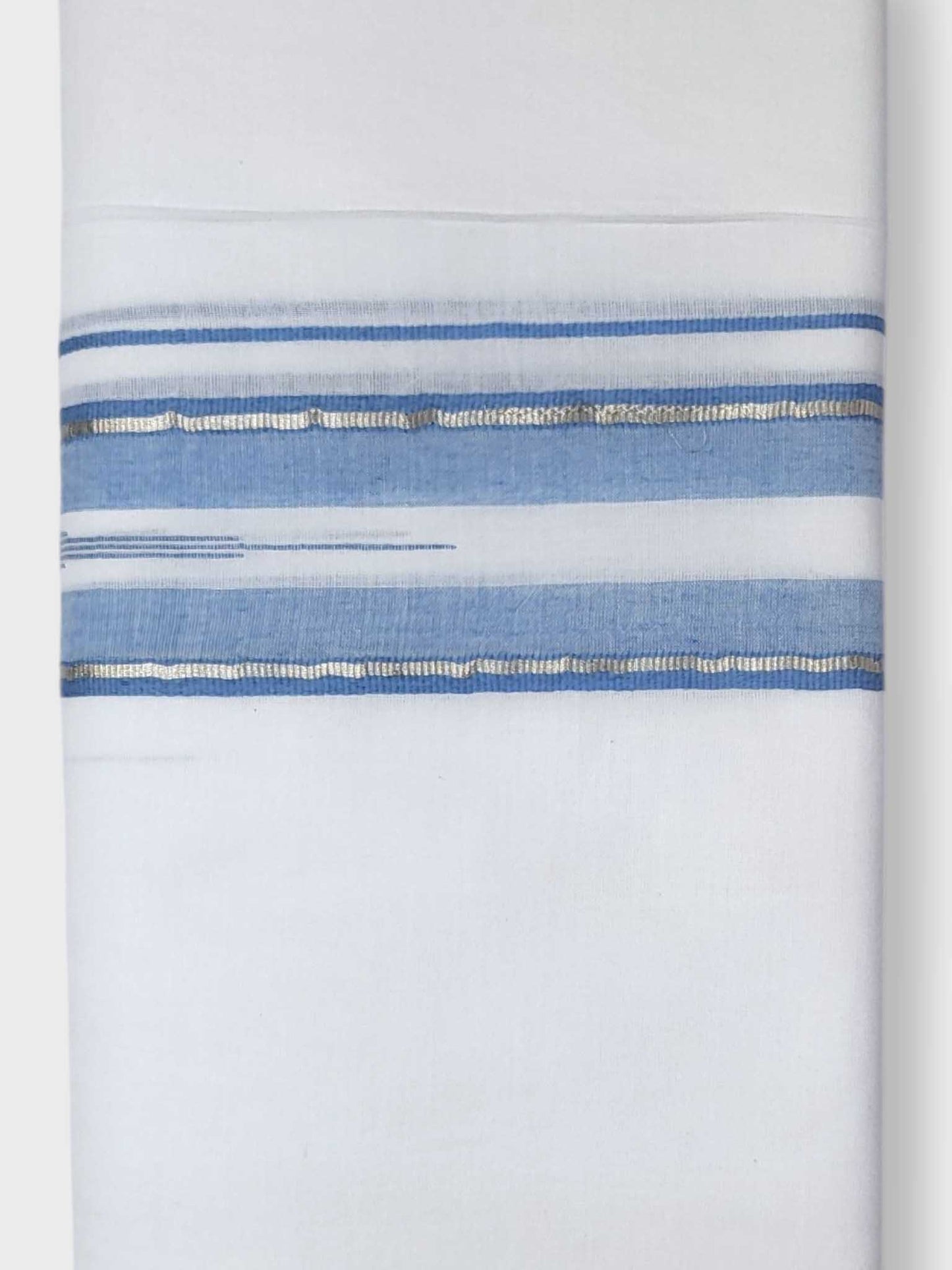 Pure White Cotton Men's Double Dhoti