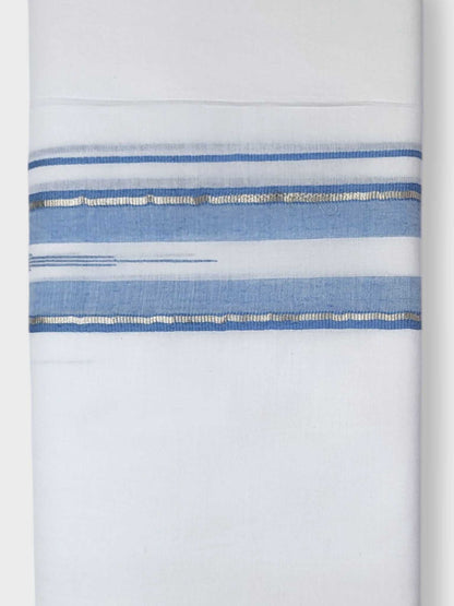 Pure White Cotton Men's Double Dhoti