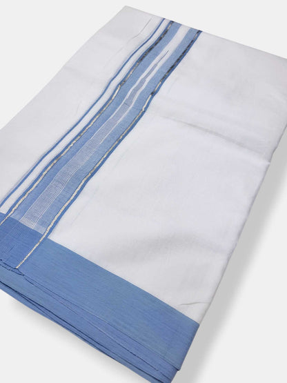Pure White Cotton Men's Double Dhoti
