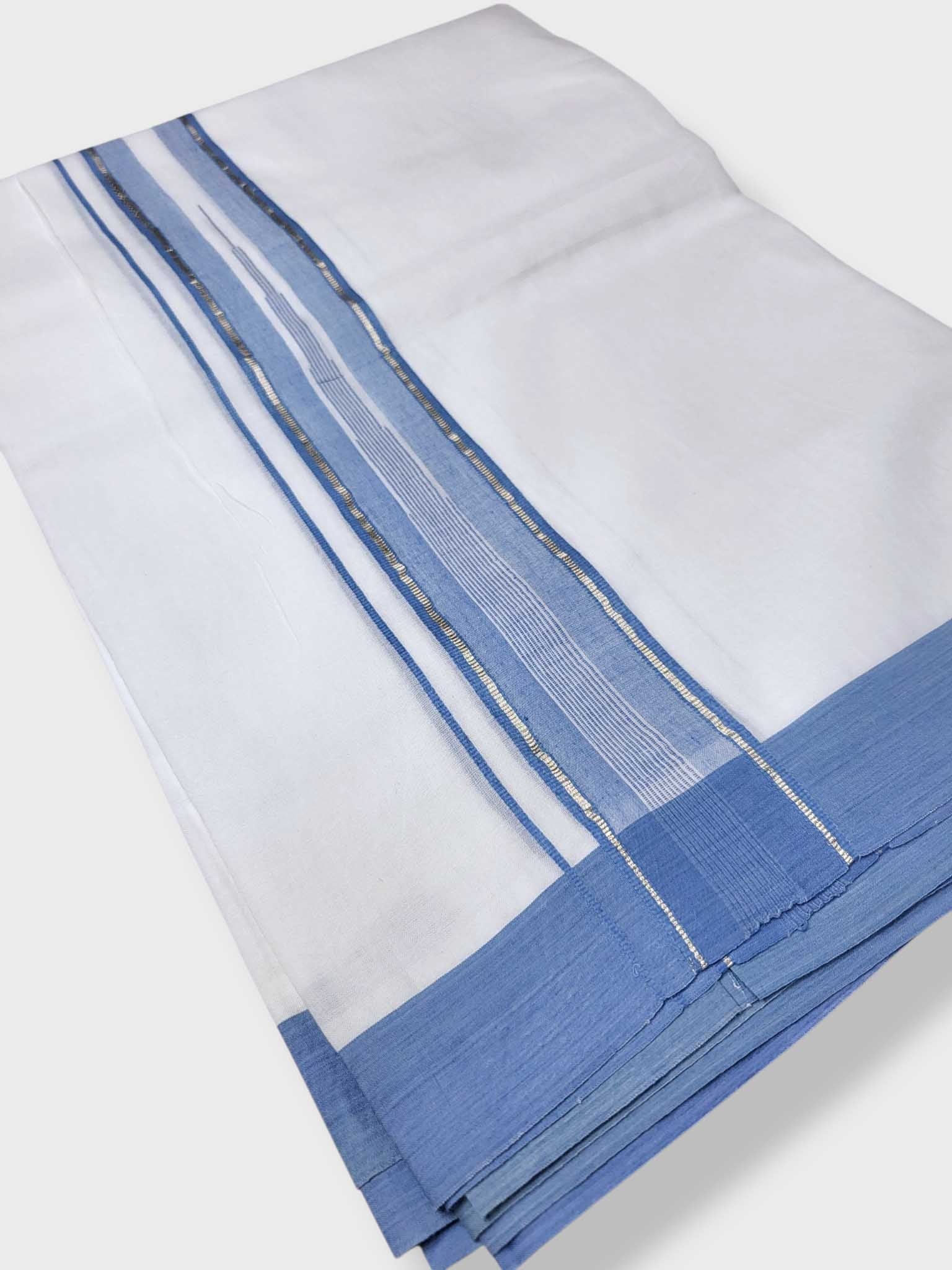Pure White Cotton Men's Double Dhoti