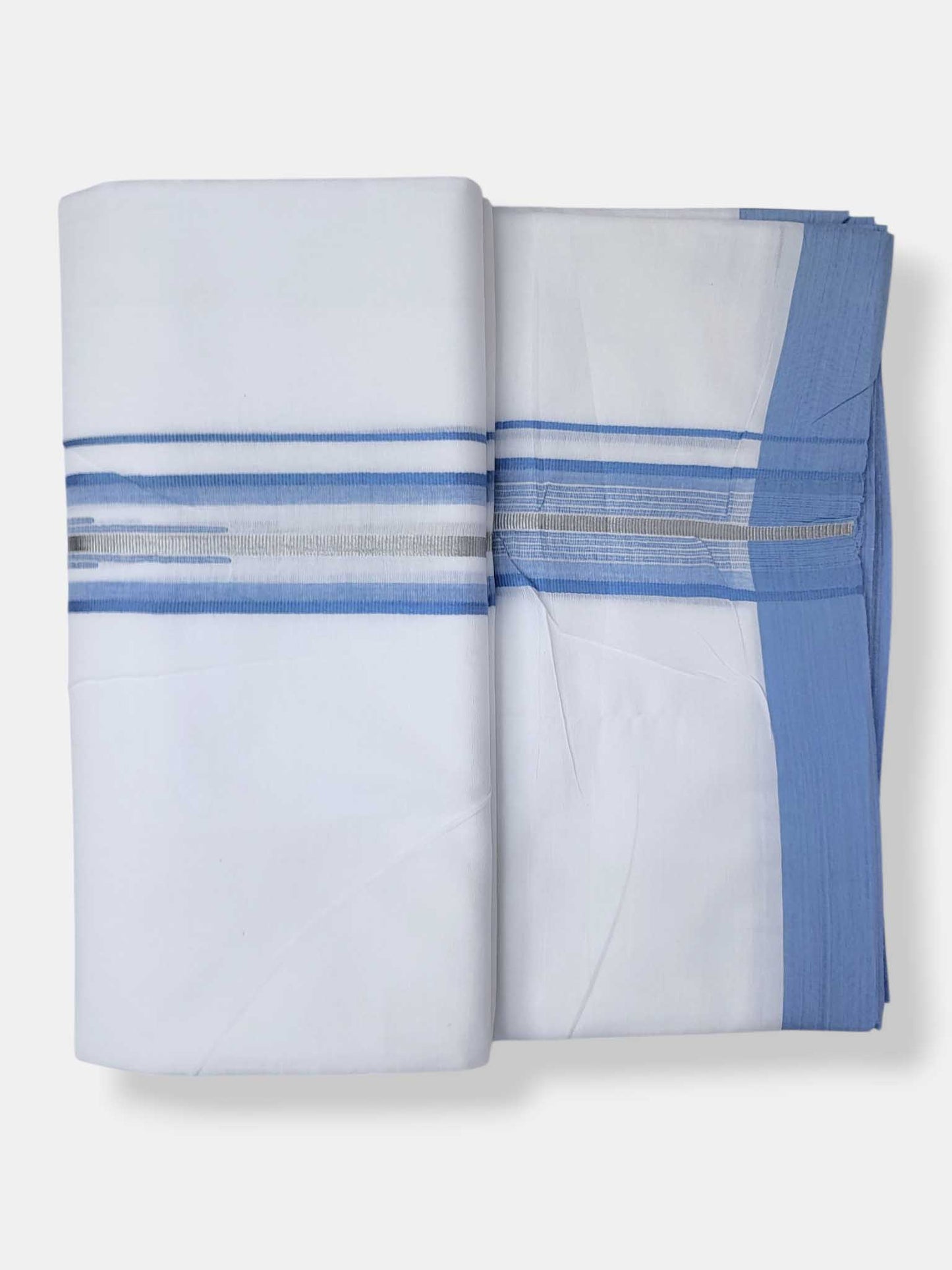 Pure White Cotton Men's Double Dhoti