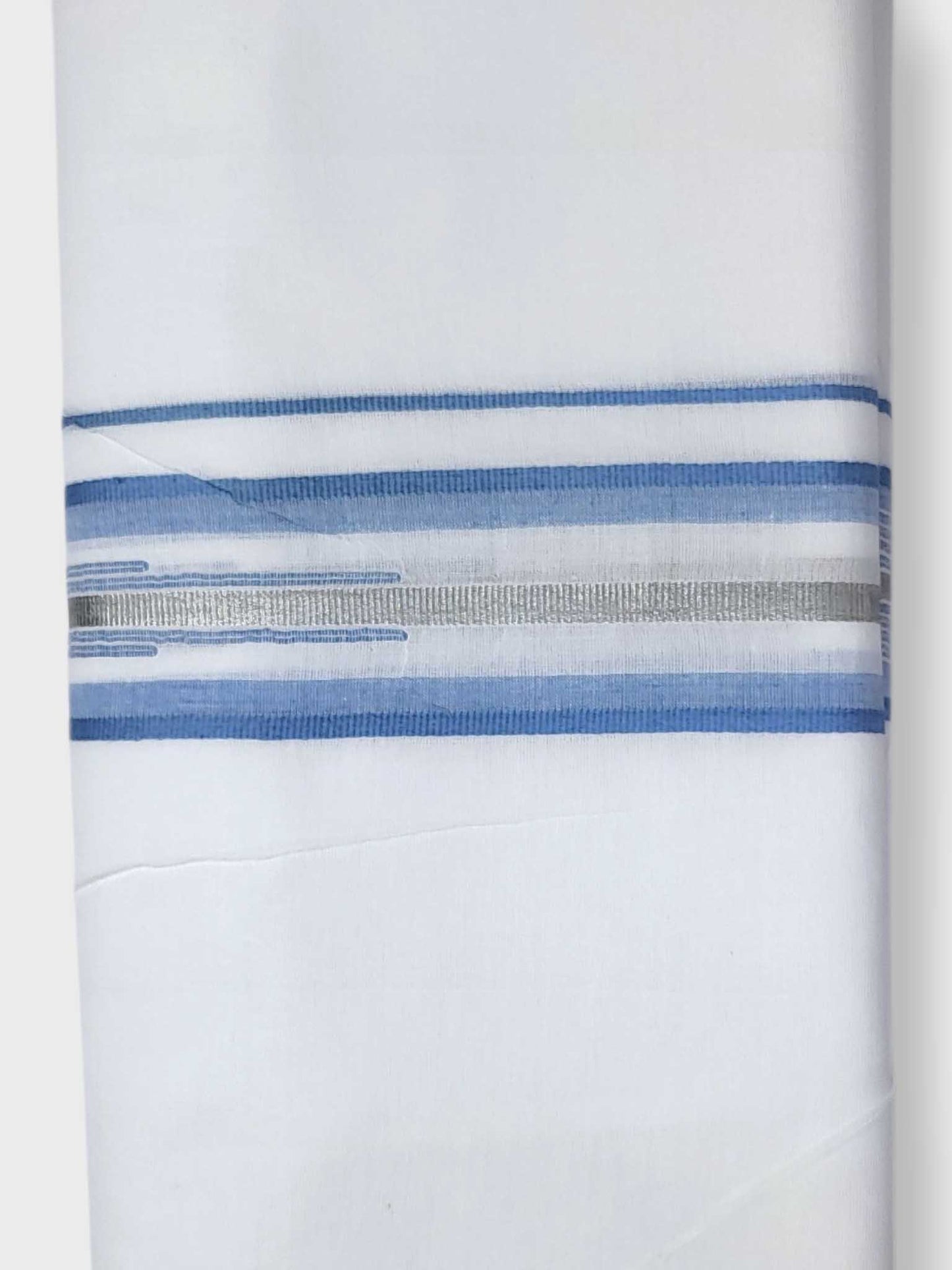 Pure White Cotton Men's Double Dhoti