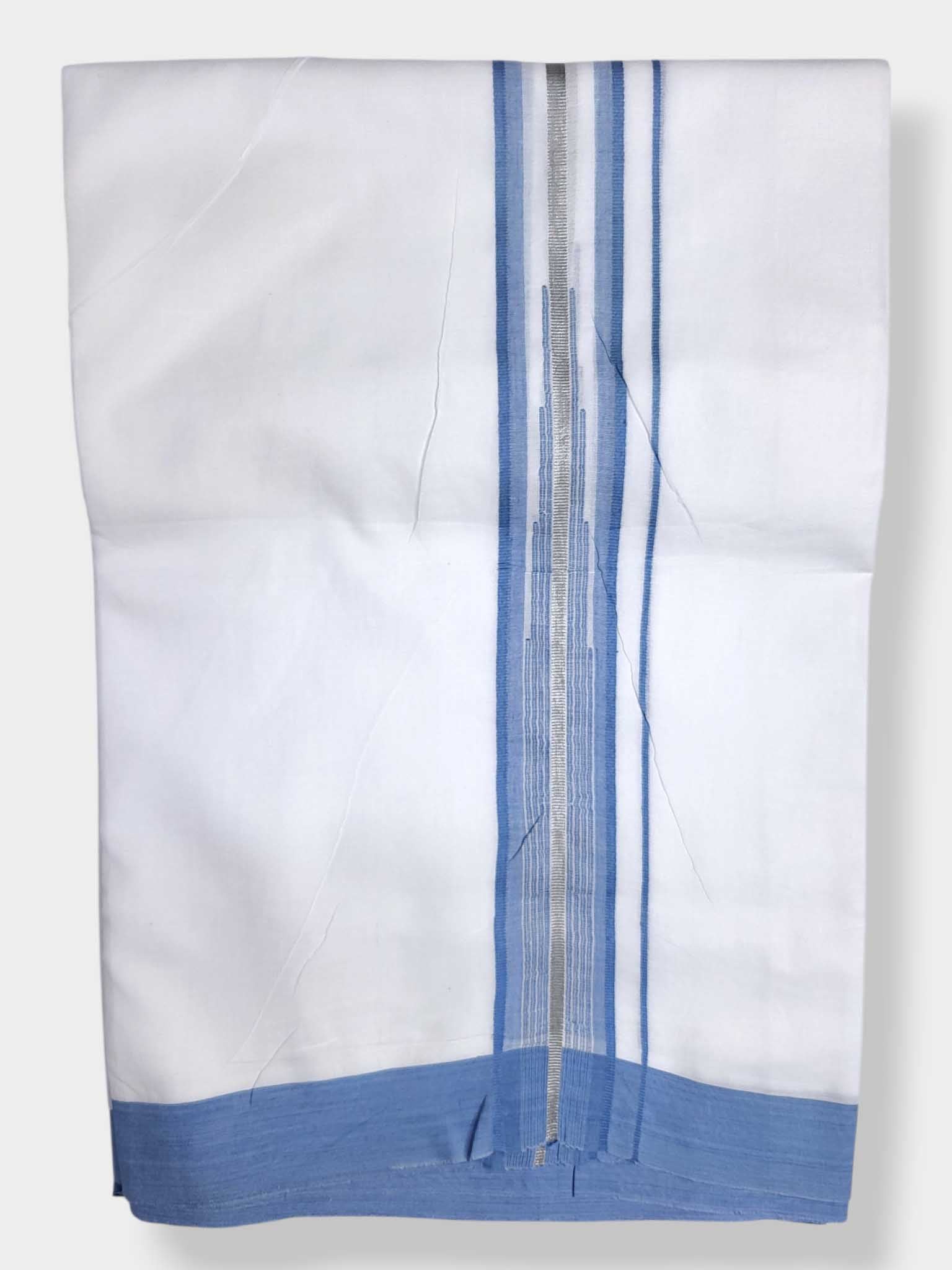 Pure White Cotton Men's Double Dhoti