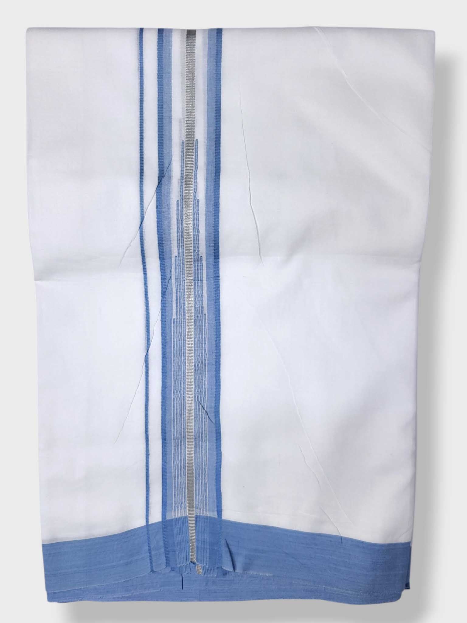 Pure White Cotton Men's Double Dhoti