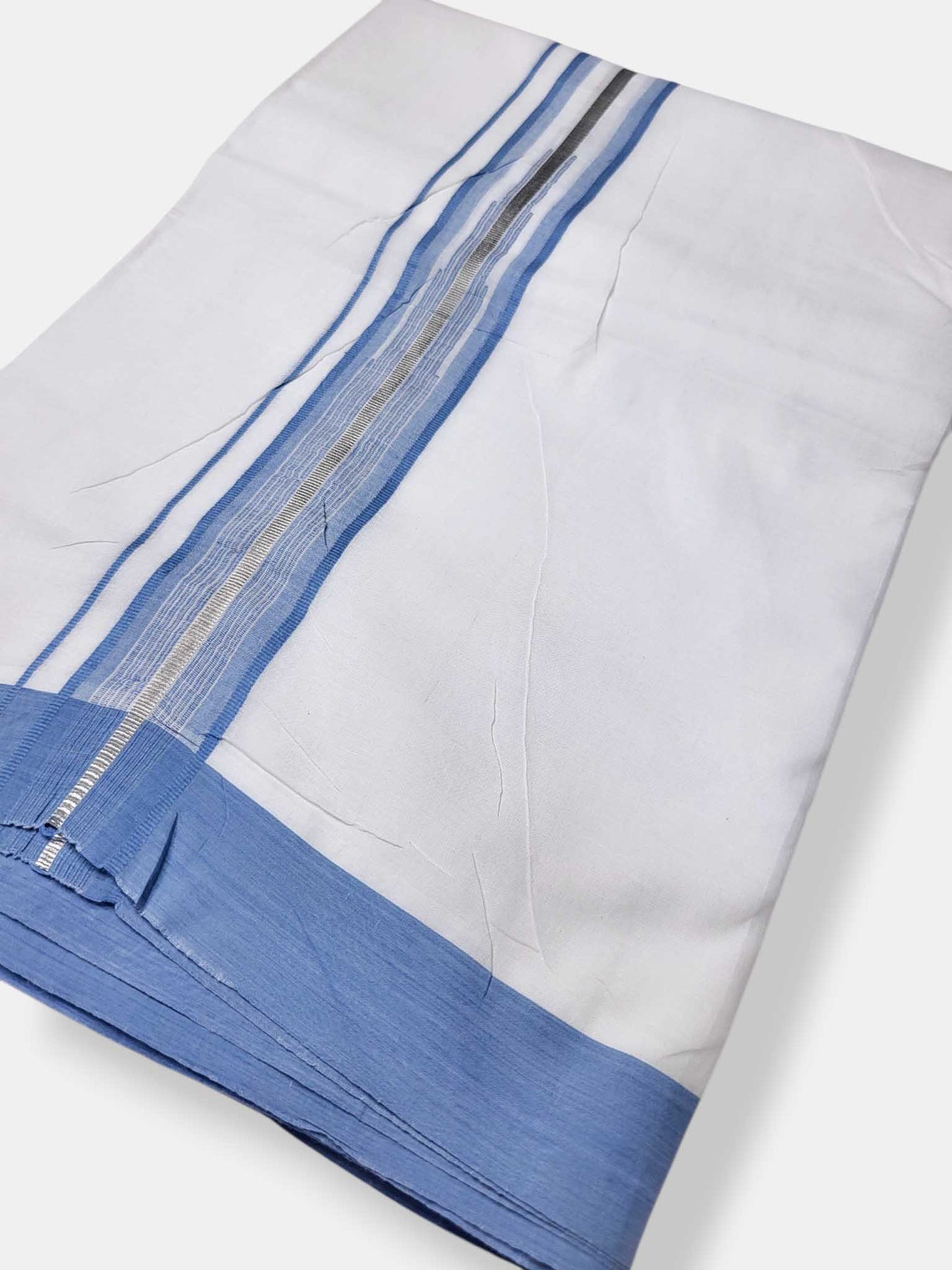 Pure White Cotton Men's Double Dhoti