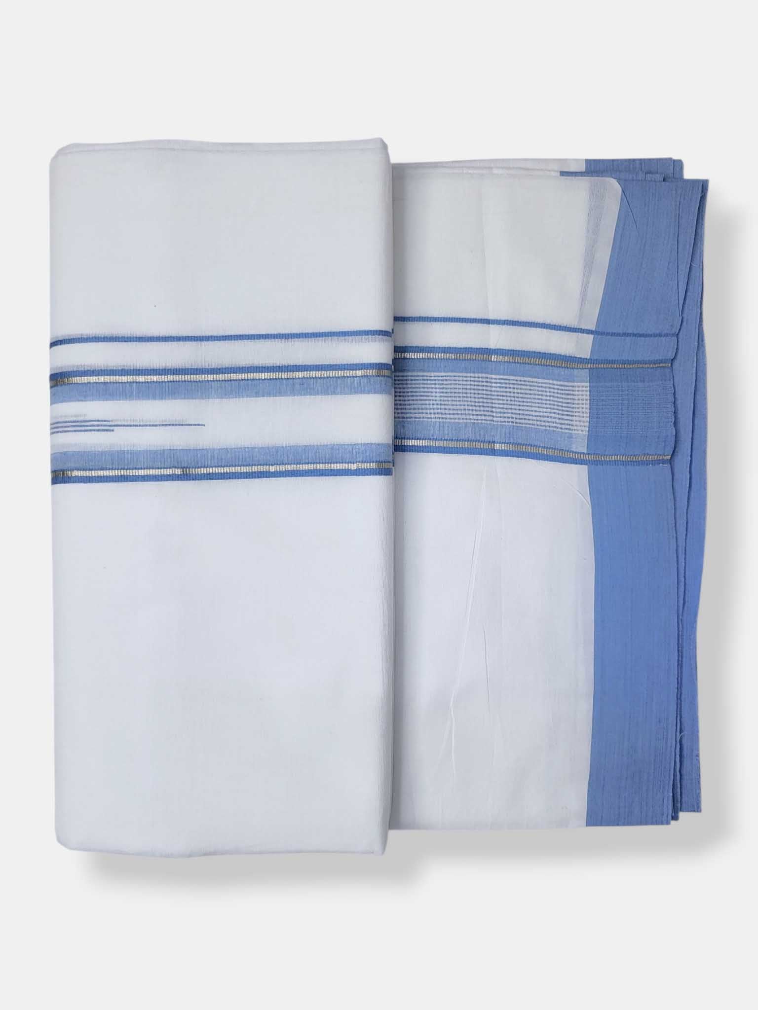 Pure White Cotton Men's Double Dhoti