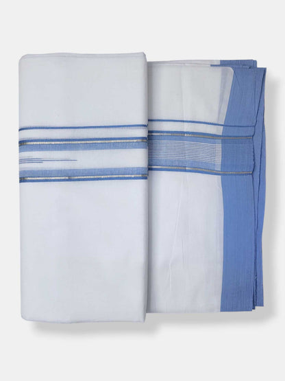 Pure White Cotton Men's Double Dhoti