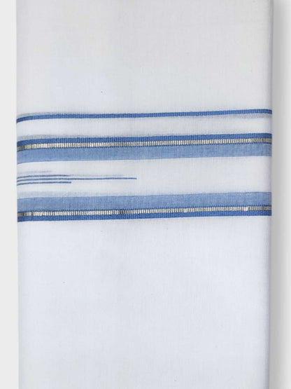 Pure White Cotton Men's Double Dhoti