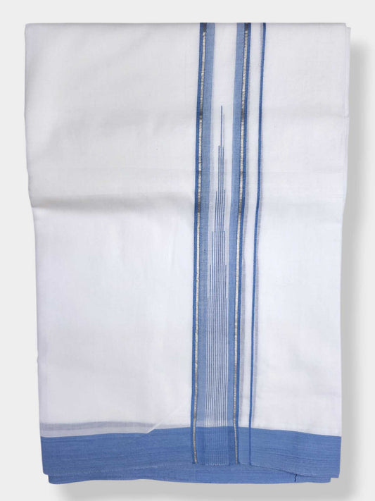 Pure White Cotton Men's Double Dhoti