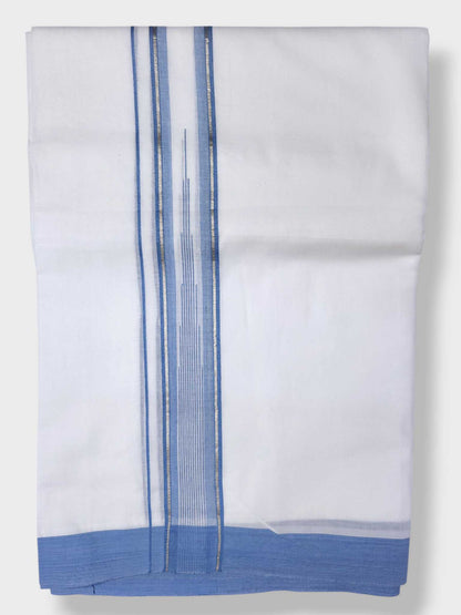 Pure White Cotton Men's Double Dhoti