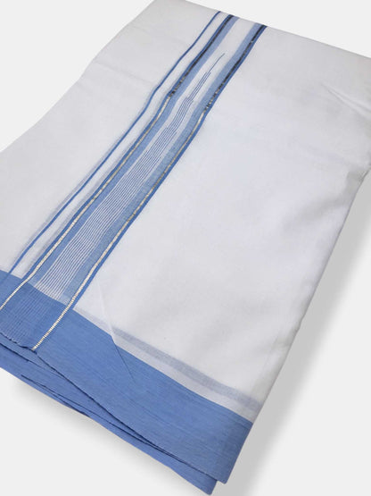 Pure White Cotton Men's Double Dhoti