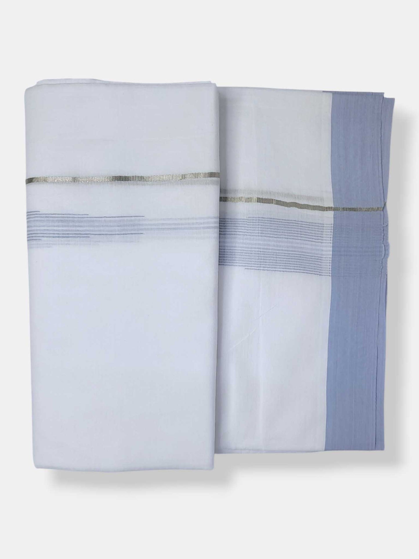 Pure White Cotton Men's Double Dhoti