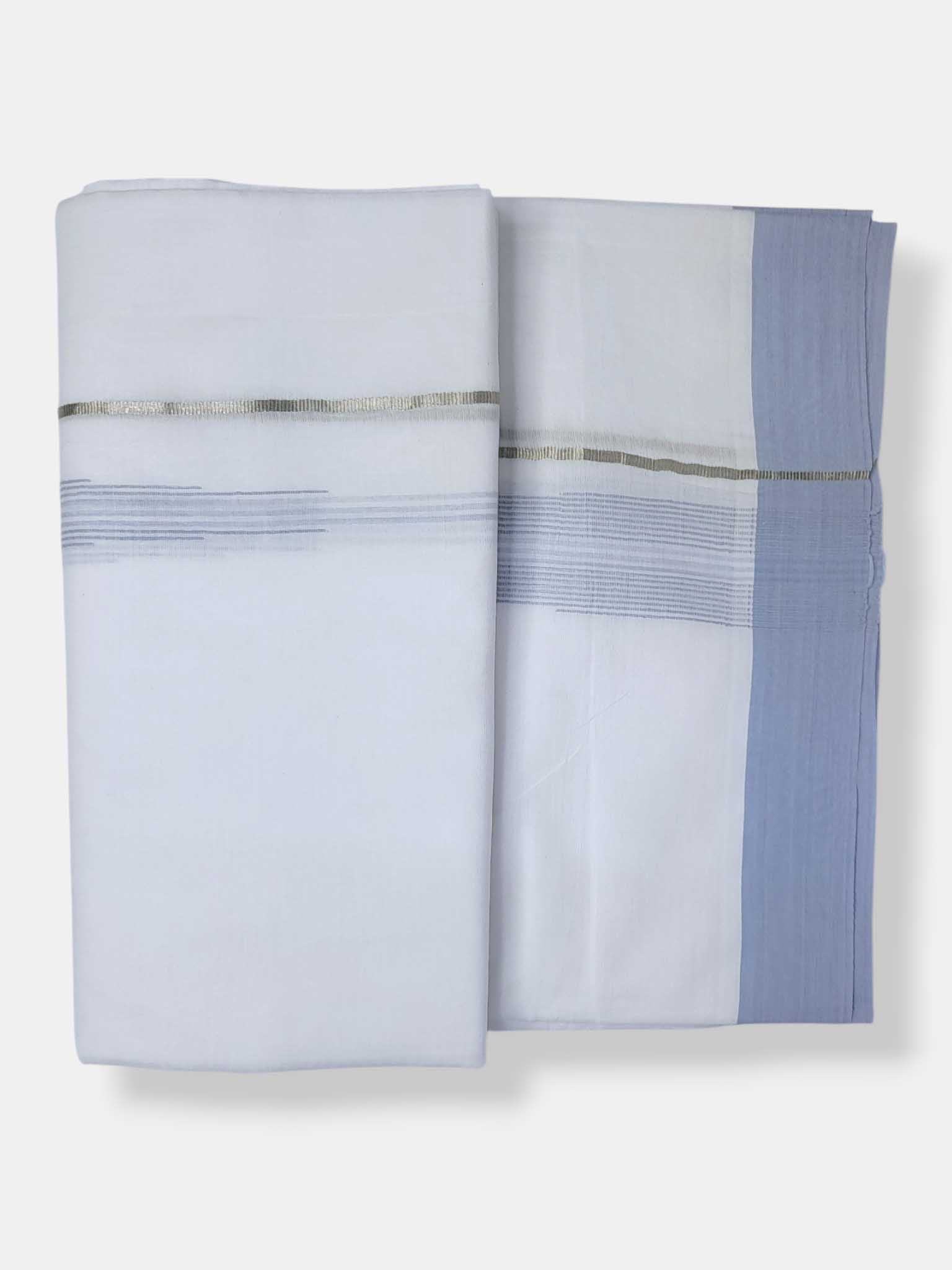 Pure White Cotton Men's Double Dhoti