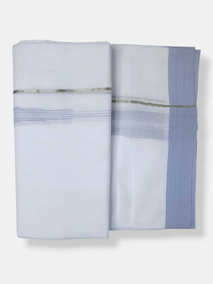 Pure White Cotton Men's Double Dhoti