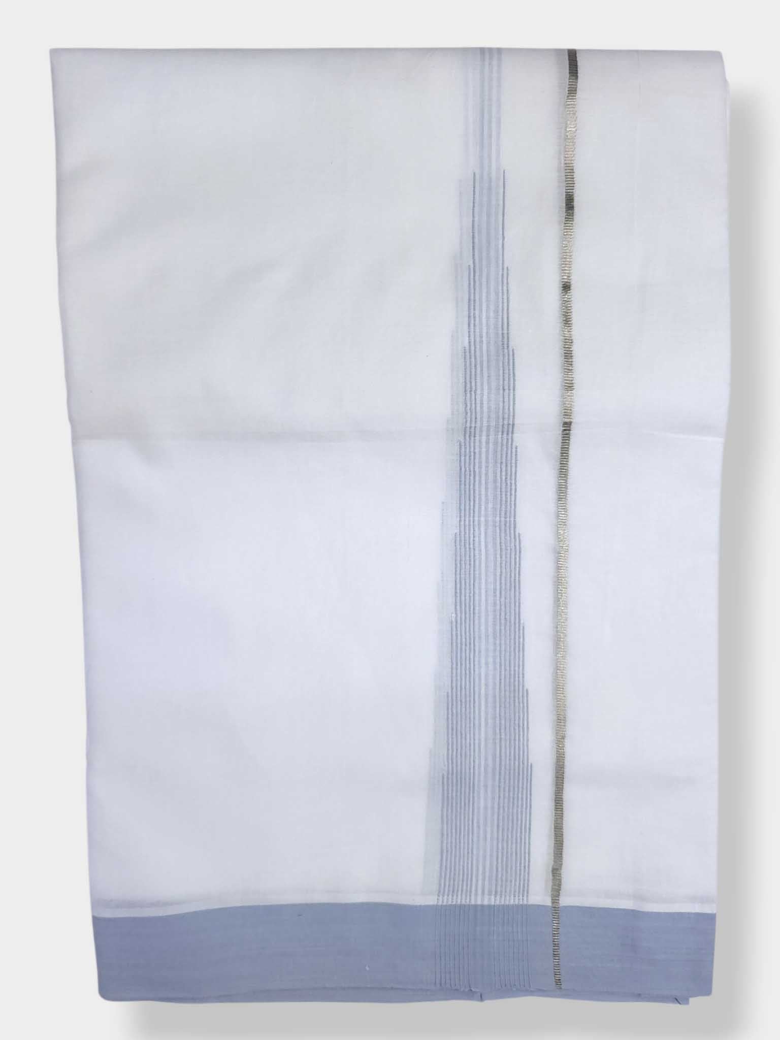 Pure White Cotton Men's Double Dhoti