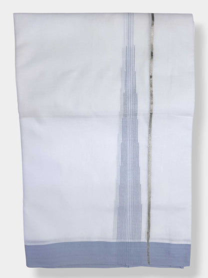Pure White Cotton Men's Double Dhoti