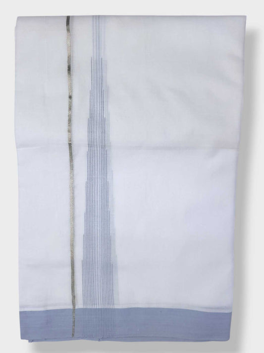 Pure White Cotton Men's Double Dhoti