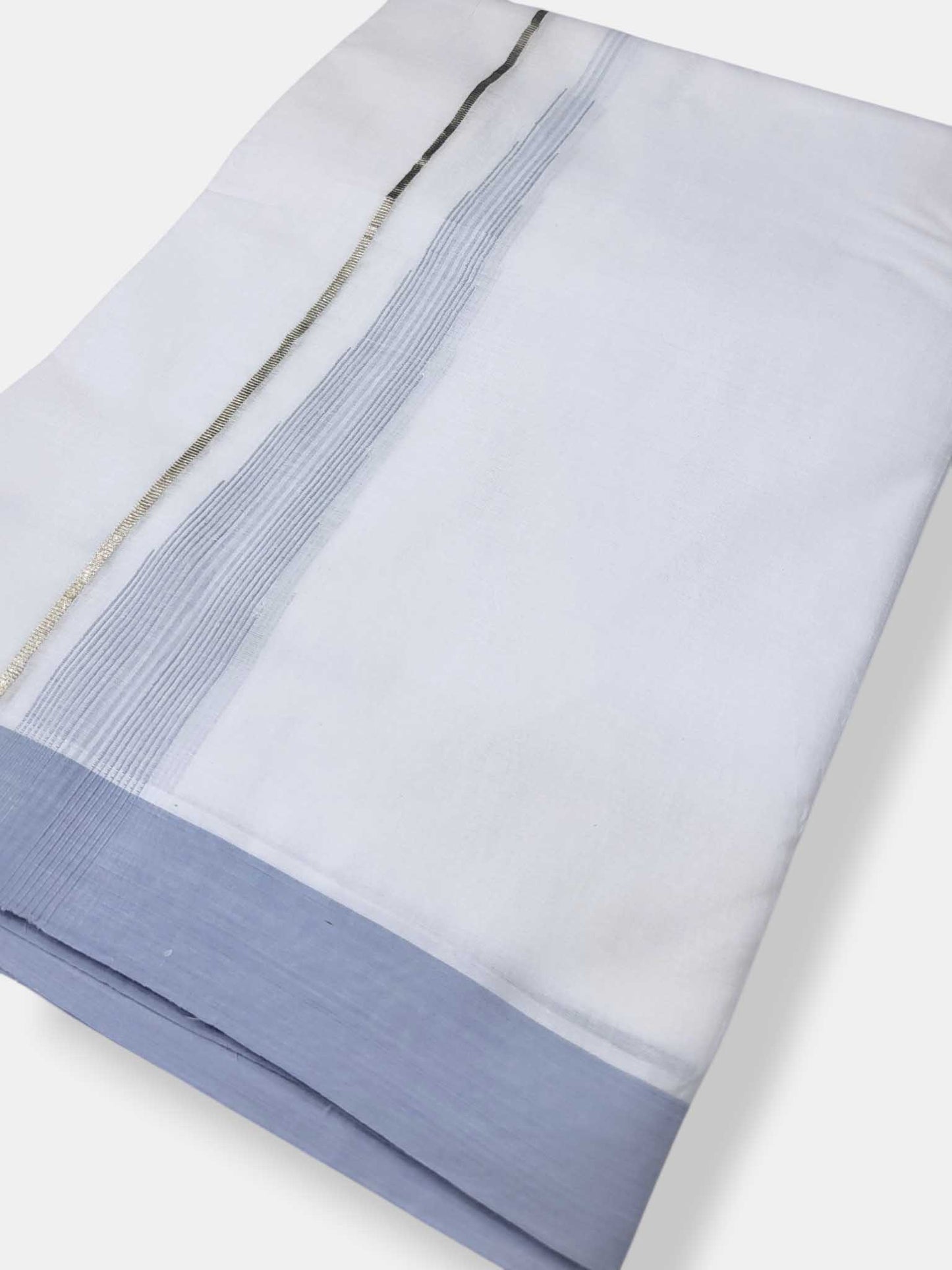Pure White Cotton Men's Double Dhoti
