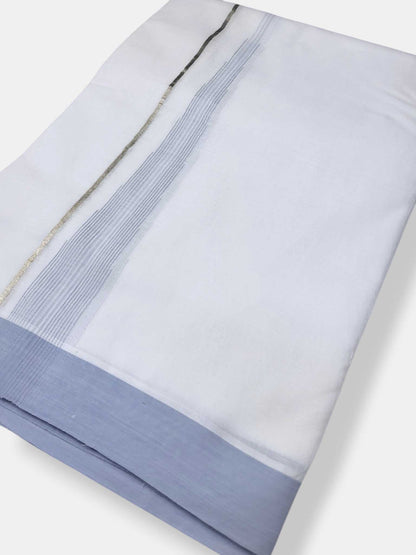 Pure White Cotton Men's Double Dhoti