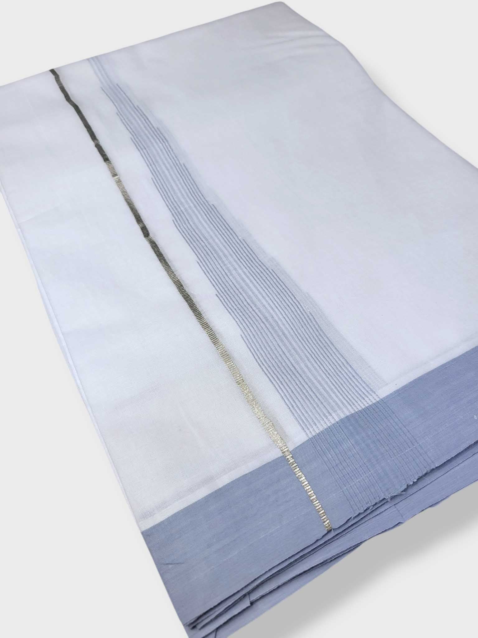Pure White Cotton Men's Double Dhoti