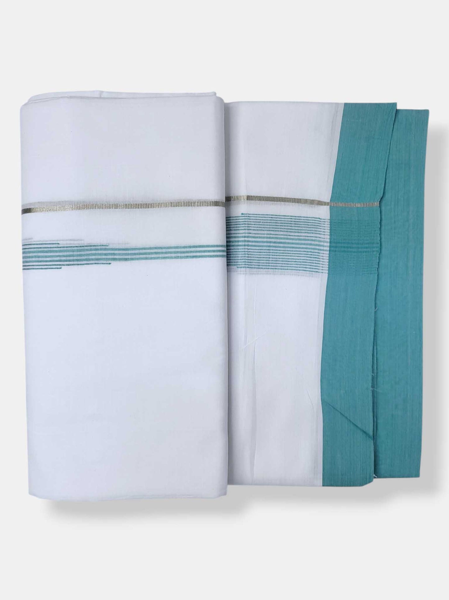 Pure White Cotton Men's Double Dhoti