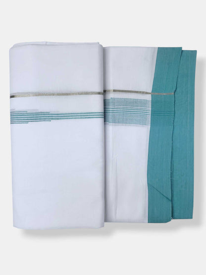 Pure White Cotton Men's Double Dhoti
